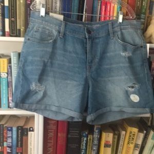 Faded denim curt-offs-cuffed and artfully torn 14